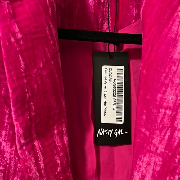 Nasty Gal Crushed Velvet Oversized Blazer + High Waisted Wide Leg Pants NWT - Picture 6 of 7